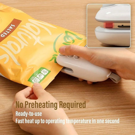 Machine 2 in 1 Cutting and Sealer USB Rechargeable Food Sealer Mini Sealer for Snack Storage Food Sealer for Chip Bags, Plastic Bags, Food Storage ( Random Color)