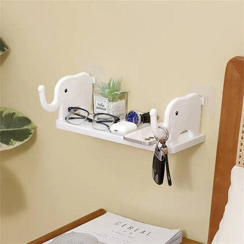 Cute Elephant Wall-Mounted Storage Shelf